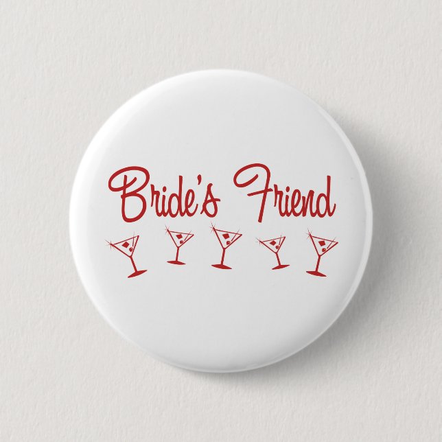 Badge Rond 5 Cm MultiMartini-BridesFriend-Rouge (Devant)