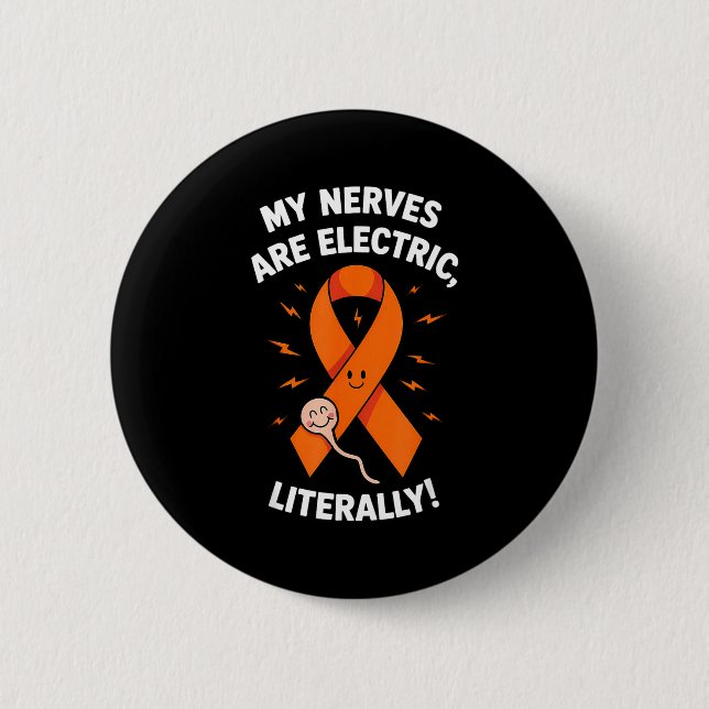 Badge Rond 5 Cm Multiple Sclerosis Awareness 2025 -orange Ribbon_  (Devant)