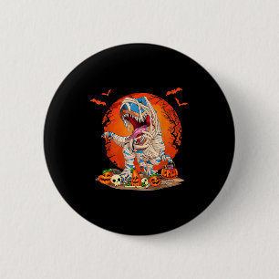 Badge Rond 5 Cm Mumie de dinosaure T Rex Citrouille squelette enfa