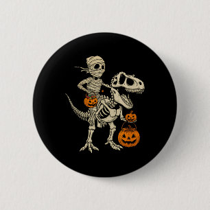 Badge Rond 5 Cm Mummy Skeleton équitation Dinosaur T Rex Enfants g