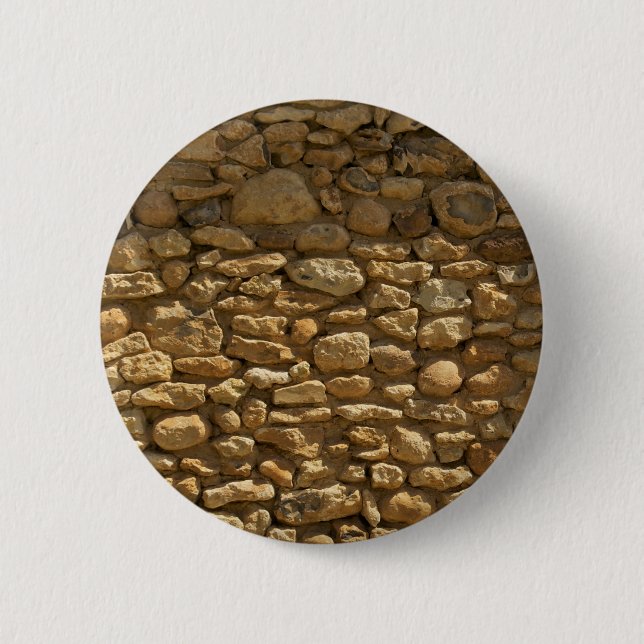 Badge Rond 5 Cm Mur de pierre rustique (Devant)