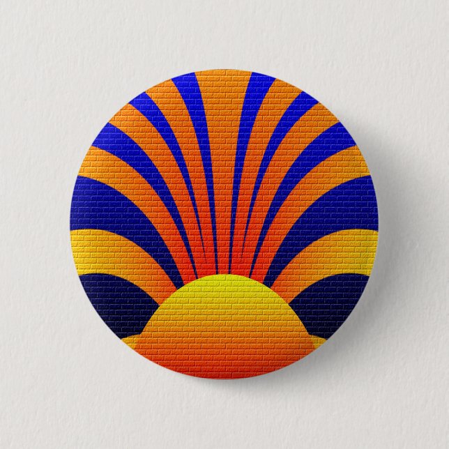 Badge Rond 5 Cm Mur du coucher du soleil (Devant)