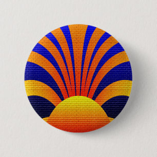 Badge Rond 5 Cm Mur du coucher du soleil