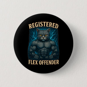 Badge Rond 5 Cm Muscle Chat enregistré Flex Offensante Drôle Gym m
