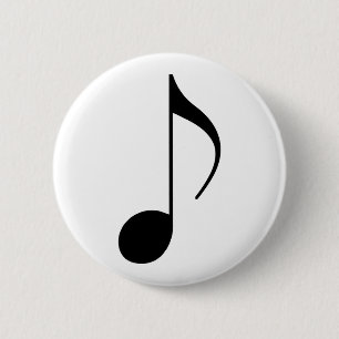 Badge Rond 5 Cm musical-note noire