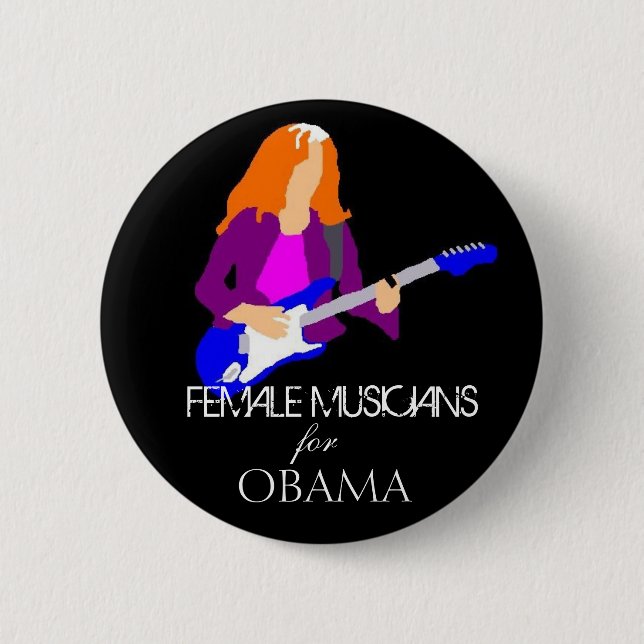 Badge Rond 5 Cm Musiciens féminins pour Obama - customisé (Devant)