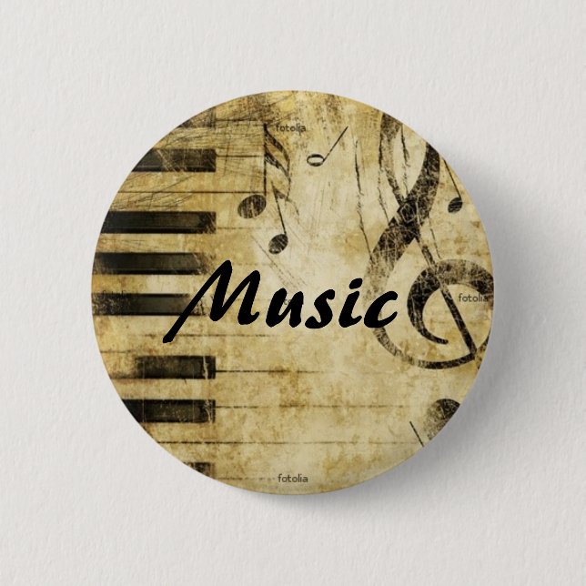 Badge Rond 5 Cm Musique (Devant)