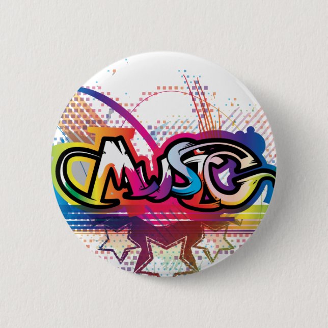 Badge Rond 5 Cm Musique (Devant)