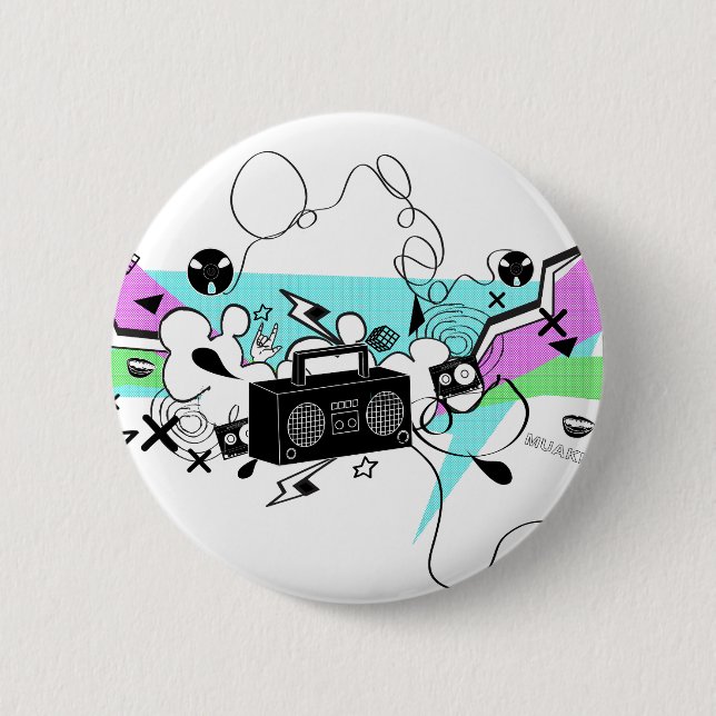 Badge Rond 5 Cm Musique (Devant)