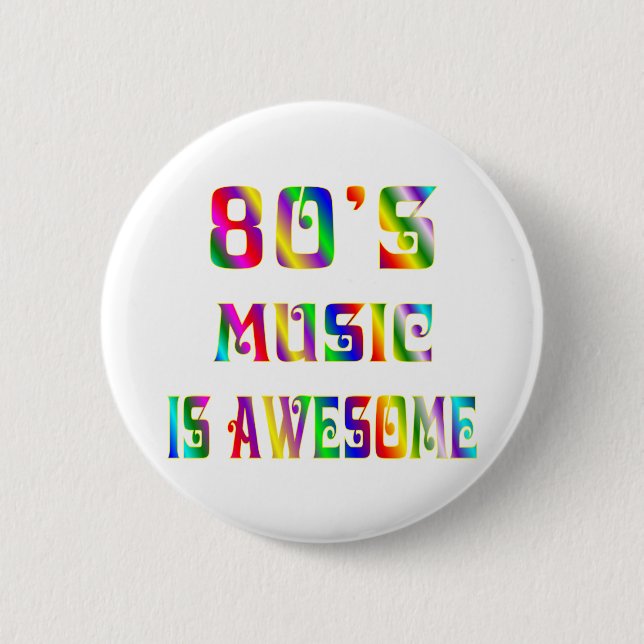 Badge Rond 5 Cm musique 80s (Devant)