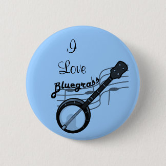 Badge Rond 5 Cm Musique Bluegrass avec banjo
