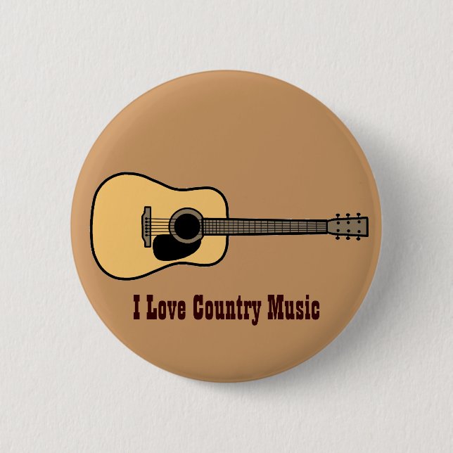 Badge Rond 5 Cm Musique country (Devant)