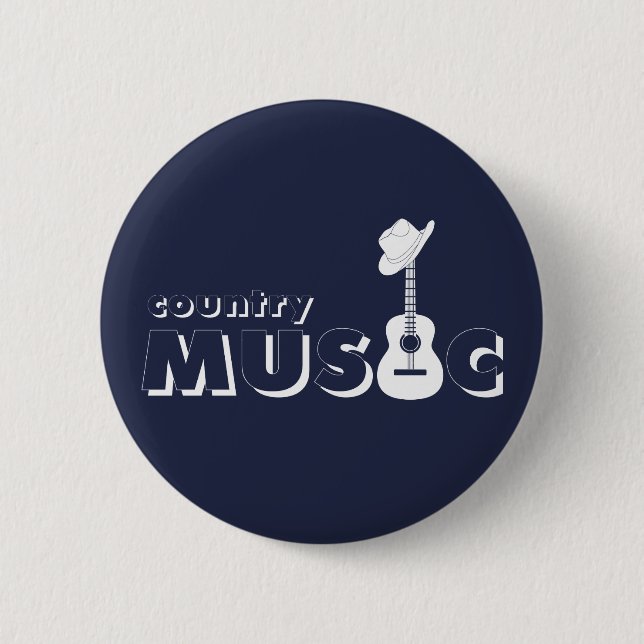 Badge Rond 5 Cm Musique country (Devant)
