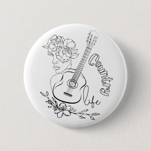 Badge Rond 5 Cm Musique country