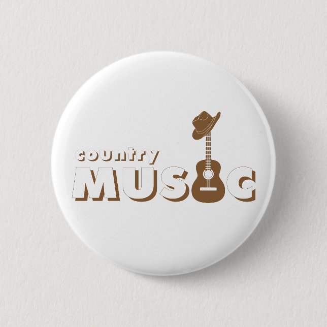 Badge Rond 5 Cm Musique country (Devant)