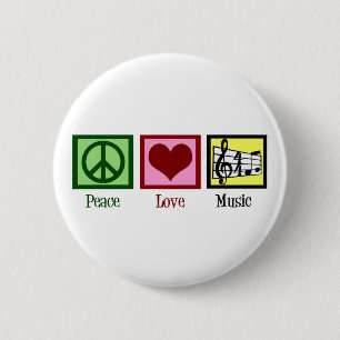 Badge Rond 5 Cm Musique d'amour de paix