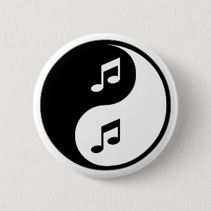 Badge Rond 5 Cm Musique de Yin Yang