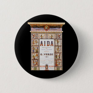 Badge Rond 5 Cm Musique d'opéra vintage, Aïda égyptienne de Verdi