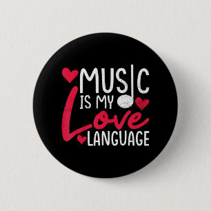 Badge Rond 5 Cm Musique est mon amour Langue Musique Loversinger