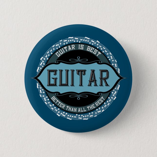 Badge Rond 5 Cm Musique guitare Cercle (Devant)