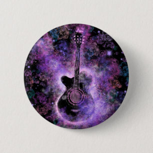 Badge Rond 5 Cm Musique guitare romantique - Espace magique