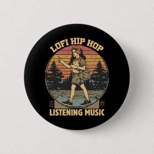 Badge Rond 5 Cm Musique lofi hip hop chillhop