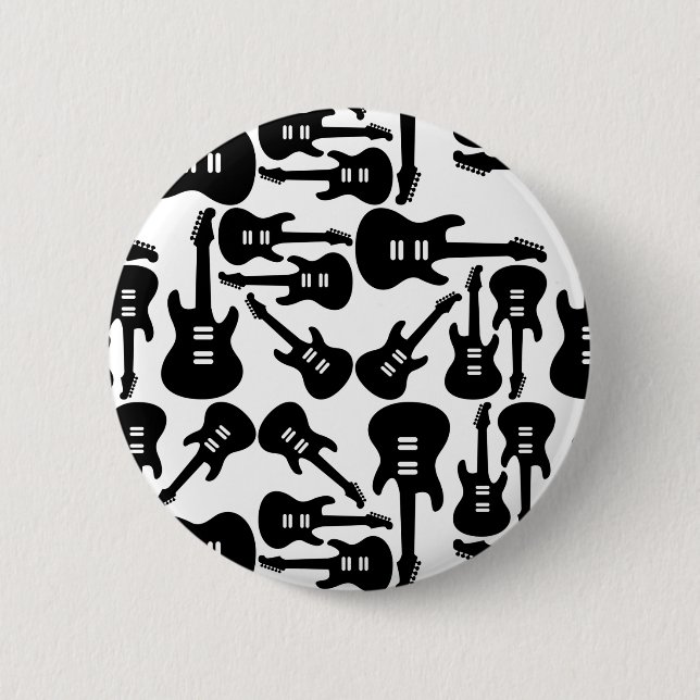 Badge Rond 5 Cm Musique Motif de guitare électrique sur mesure (Devant)