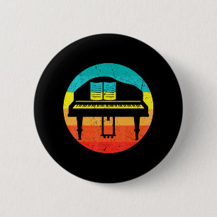 Badge Rond 5 Cm Musique musicien Pianiste Clavier Lecteur Piano