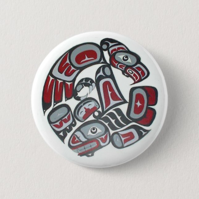 Badge Rond 5 Cm Musique Totem tribal amérindien (Devant)