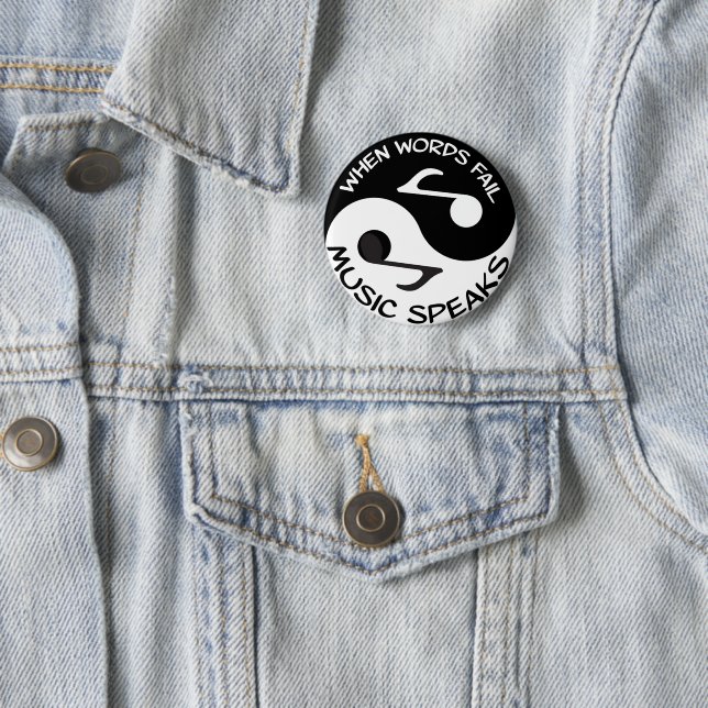 Badge Rond 5 Cm Musique Yin yang (En situation)