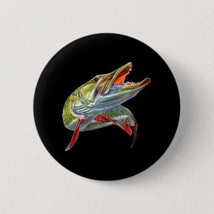 Badge Rond 5 Cm Muskie Hunter Musky Pêcheur Lure Pêche à la mouche
