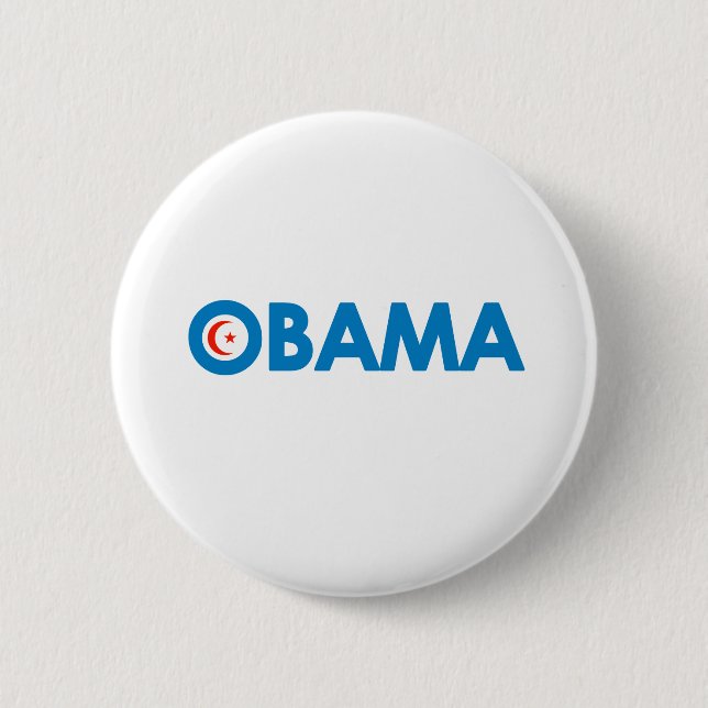 BADGE ROND 5 CM MUSLIM OBAMA (Devant)