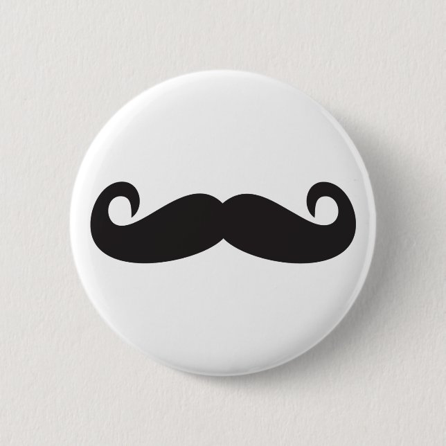 Badge Rond 5 Cm Mustache (Devant)