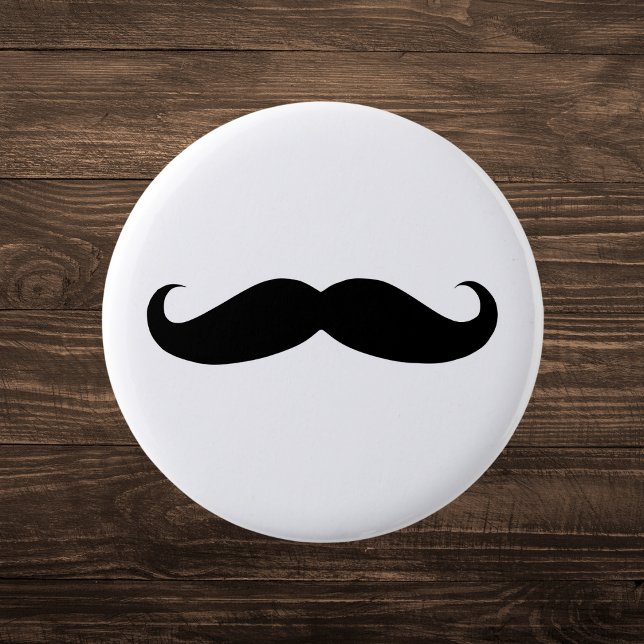 Badge Rond 5 Cm Mustache noire classique (Créateur téléchargé)