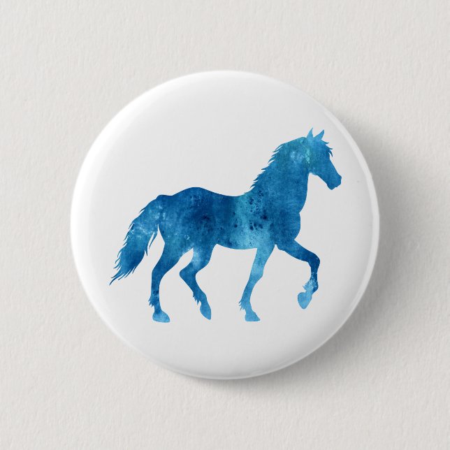 Badge Rond 5 Cm Mustang silhouette - Choisir la couleur arrière -  (Devant)