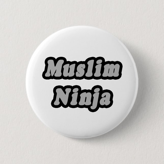 Badge Rond 5 Cm Musulman Ninja (Devant)