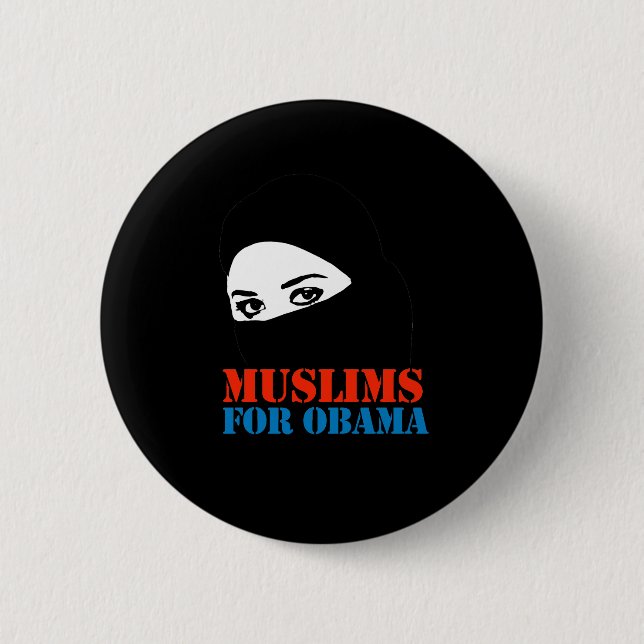 BADGE ROND 5 CM MUSULMANS POUR OBAMA (Devant)