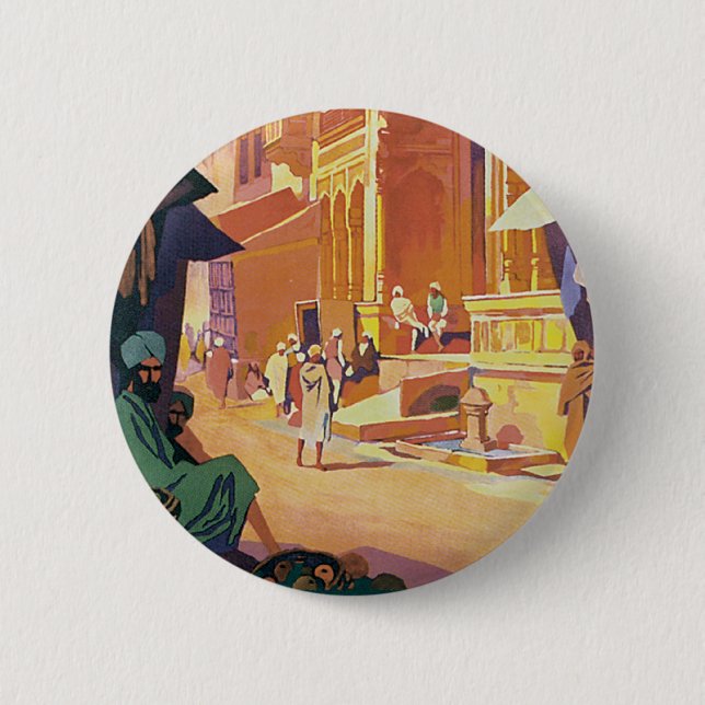 Badge Rond 5 Cm Muttra ~ Temple de Krishna (Devant)