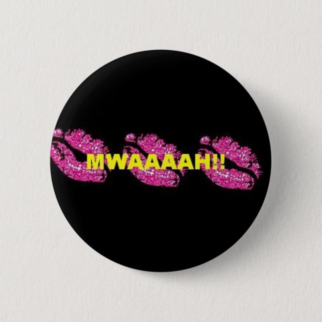 Badge Rond 5 Cm Mwaaaah ! ! Bouton (Devant)