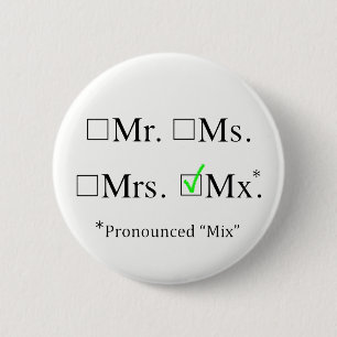 Badge Rond 5 Cm Mx. Bouton de préfixe non binaire V2