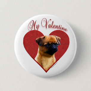 Badge Rond 5 Cm My Brussels Griffon Valentine