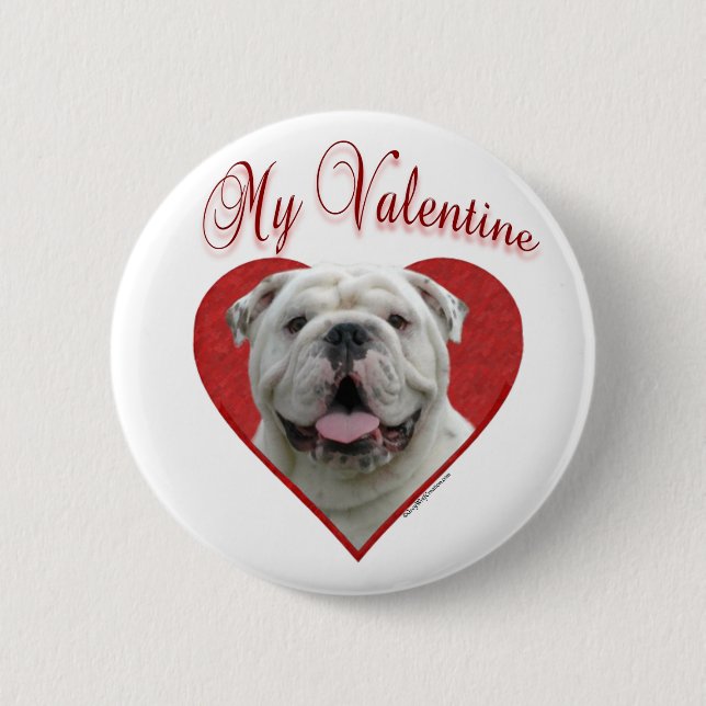 Badge Rond 5 Cm My Bulldog Valentine (Devant)