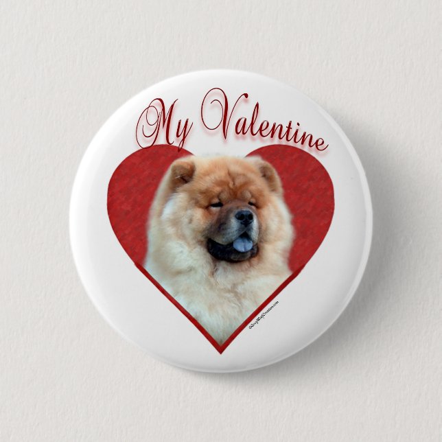 Badge Rond 5 Cm My Chow Chow Valentine (Devant)