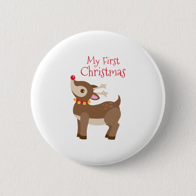 Badge Rond 5 Cm My First Christmas (Devant)