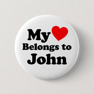 Badge Rond 5 Cm My Heart Belongs to John