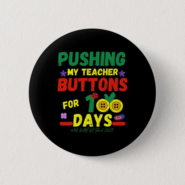 Badge Rond 5 Cm My Teachers Buttons 100 Jours Fun School 2023 (Devant)