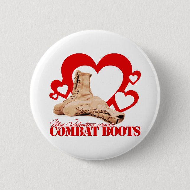 Badge Rond 5 Cm My Valentine Wears Combat Boots (Devant)