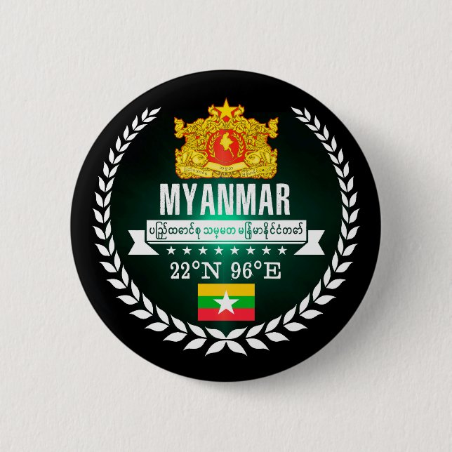 Badge Rond 5 Cm Myanmar (Devant)