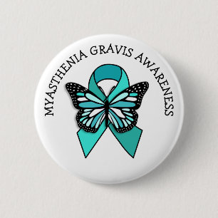 Badge Rond 5 Cm Myasthenia Gravis Sensibilisation Beurre-ruban