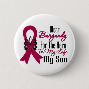 Badge Rond 5 Cm Myeloma Ribbon Hero Mon Fils
